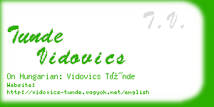 tunde vidovics business card